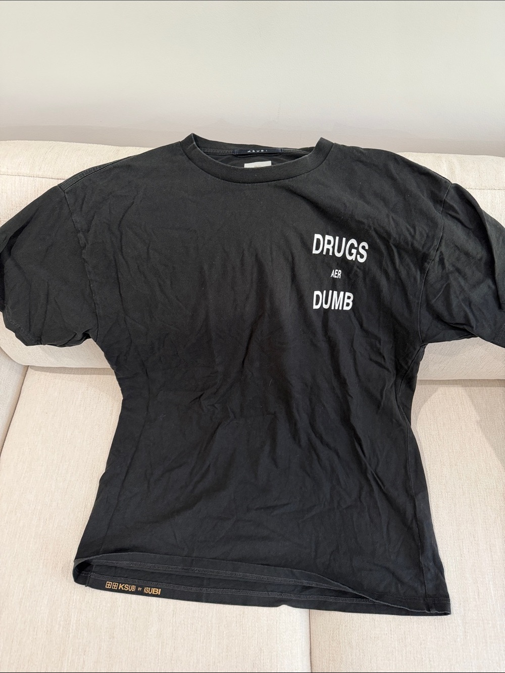Ksubi Black "DRUGS R DUMB" Short Sleeve Tee